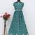 Sea green faux chinon embroidered readymade anarkali suit