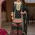 Black faux chinon embroidered readymade sharara suit