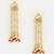 White stones red beaded pearl drop earrings