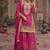 Rani pink faux chinon embroidered readymade sharara suit with dupatta