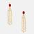 Ruby red stone pearl drop earrings