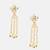 White stones green beaded pearl drop earrings