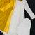 White and yellow faux georgette embroidered readymade salwar suit
