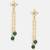 Emerald green beaded kundan drop earrings