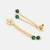 Emerald green beaded kundan drop earrings