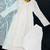 White and sky blue faux georgette embroidered readymade salwar suit