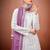 White and lavender faux georgette embroidered readymade salwar suit