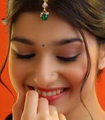 Green stone kundan maang tikka