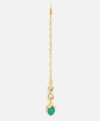 Green stone kundan maang tikka 3