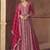 Rani pink faux chinon silk embroidered readymade anarkali suit