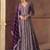 Purple faux chinon silk embroidered readymade anarkali suit