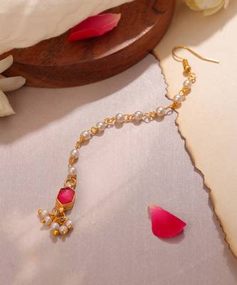Red meenakari floral maang tikka 2