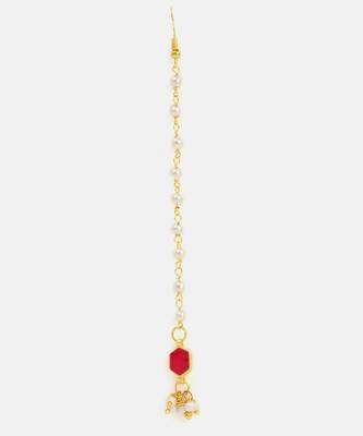 Red meenakari floral maang tikka 3