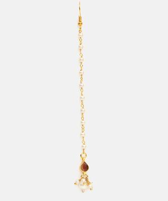 Brown stone pearl maang tikka 3