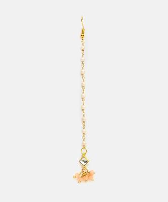 Pink stone kundan maang tikka 3