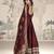 Maroon silk blend embroidered readymade anarkali dress with dupatta