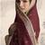 Maroon silk blend embroidered readymade anarkali dress with dupatta
