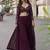 Wine faux georgette embroidered readymade indowestern dress