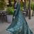Teal faux georgette embroidered readymade indowestern dress