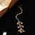 Blue kundan pearl drop maang tikka