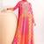 Rani pink & orange faux chinnon anarkali kurta with dupatta