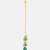 Green kundan floral teardrop maang tikka