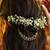 Green stone double layer pearl hair chain