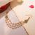 Green stone double layer pearl hair chain