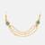 Green stone double layer pearl hair chain