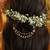 White stone double layer pearl hair chain