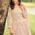 Light pink net embroidered readymade kurta palazzo set with dupatta