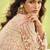 Light pink net embroidered readymade kurta palazzo set with dupatta