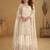 Cream embroidered net readymade sharara suit
