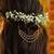 Ruby red stone triple layer pearl hair chain