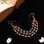 Ruby red stone triple layer pearl hair chain