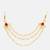 Ruby red stone triple layer pearl hair chain