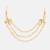 Rose pink stones triple layer pearl hair chain