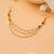 Rose pink stones triple layer pearl hair chain