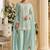 Light blue faux georgette embroidered readymade straight pant suit