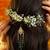Green stones polki teardrop hair tassel