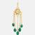Green stones polki teardrop hair tassel