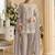 Light grey faux georgette embroidered readymade straight pant suit