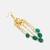 Green stones polki teardrop hair tassel