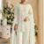 White faux georgette embroidered readymade straight pant suit