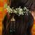 Green stones polki pendant beaded hair tassel