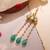 Green stones polki pendant beaded hair tassel