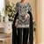 Black faux georgette embroidered readymade straight pant suit