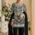 Black faux georgette embroidered readymade straight pant suit