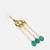 Green stones polki pendant beaded hair tassel