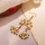 White beaded green stones kundan hair pin